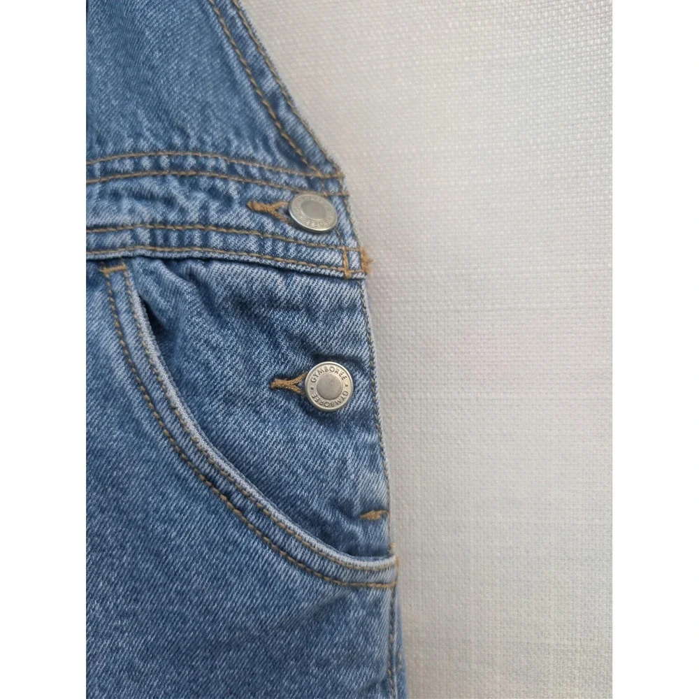 Vintage Gymboree Overalls Kids Size Small 2T 3T Blue Denim Cargo Rainbow Tag 90s